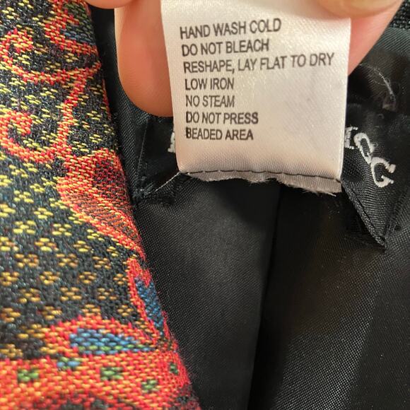 Ellen Fig Womens Medium Multi Color Floral Full Zip Lined Beaded‎ Blazer Jacket - Picture 13 of 15